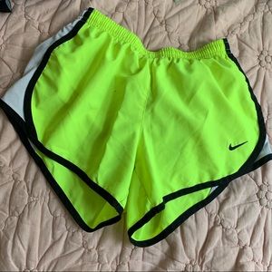 Neon Yellow Nike running shorts